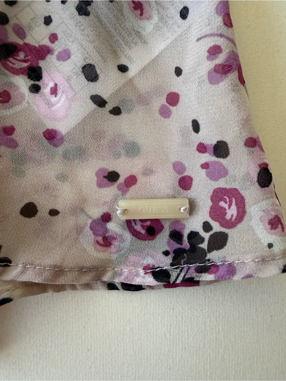 Guess Pink Floral Ruffle Peplum Blouse - Picture 6 of 9